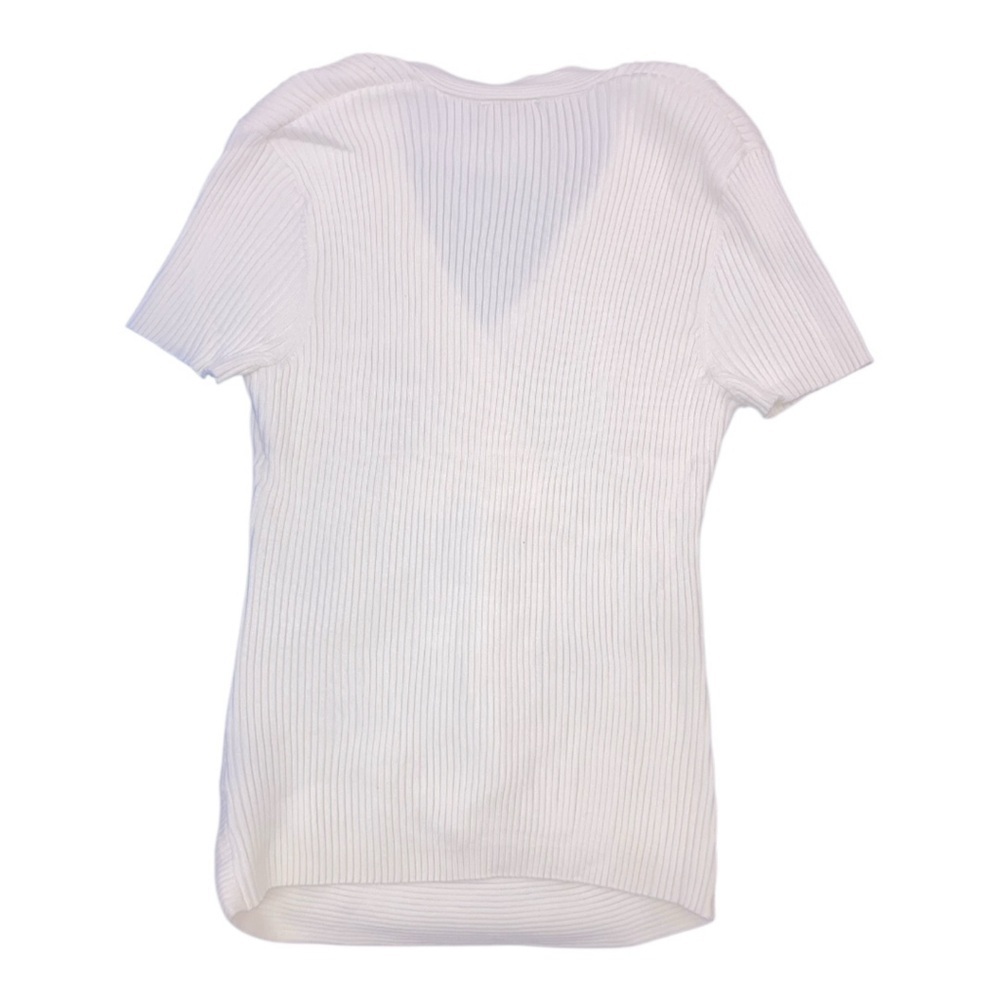 White Ribbed Knit silk top - Picture 5 of 6